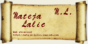 Mateja Lalić vizit kartica